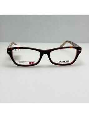 Easyclip EC 287 10W Brown Eyeglasses Eye Glasses Frames 51-16-135 W/ Clip